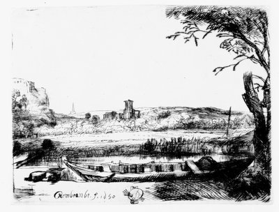 Veduta di un Canale, 1650 da Rembrandt van Rijn